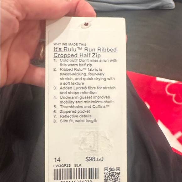 Lululemon rulu run ribbed cropped half zip - Picture 9 of 9